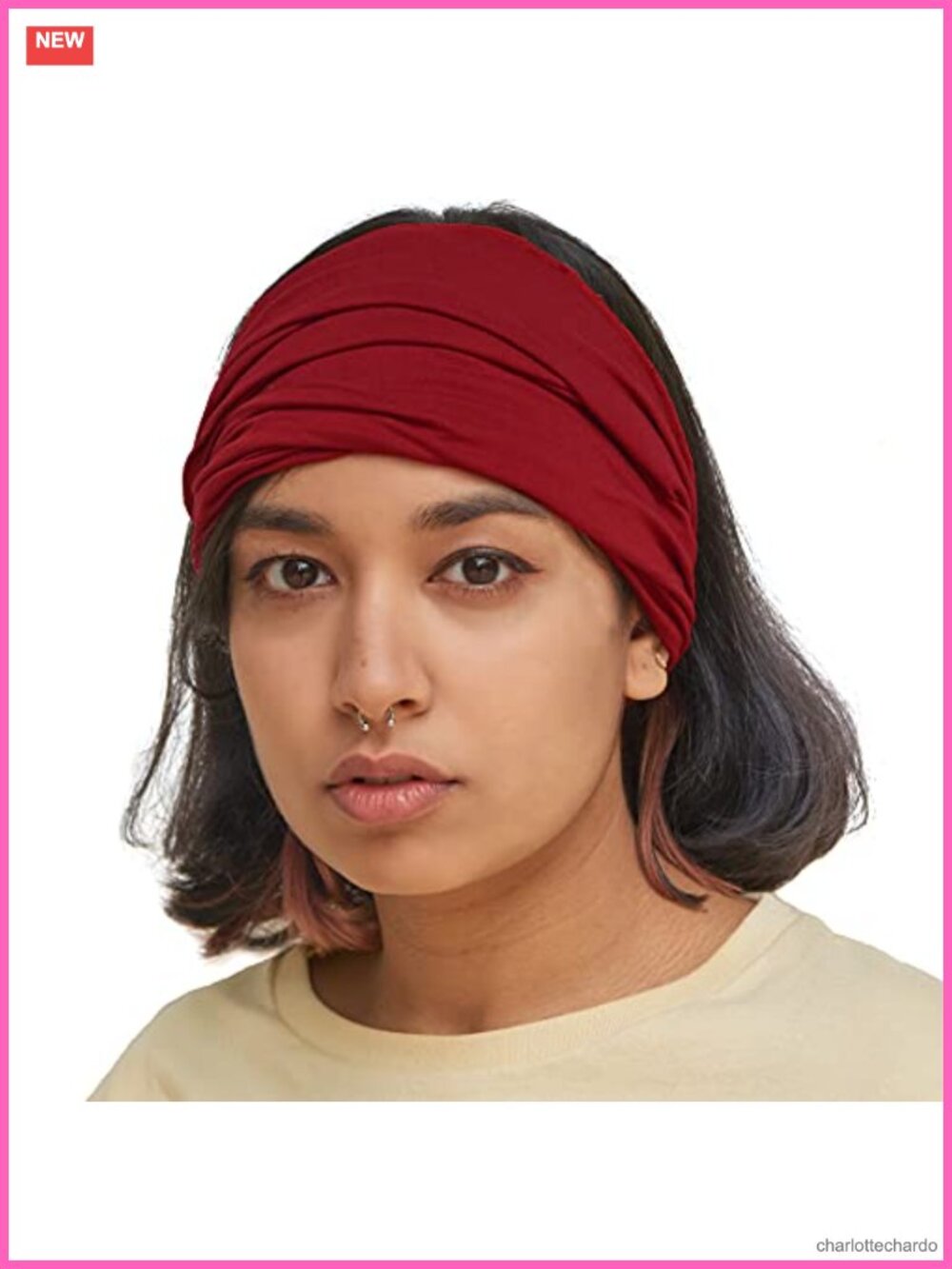 Stretchy Non-Slip Wide Headband Viscose Rayon Spandex Yoga Workout
